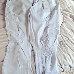 Judy Blue Size 18 white distressed pants. NWT